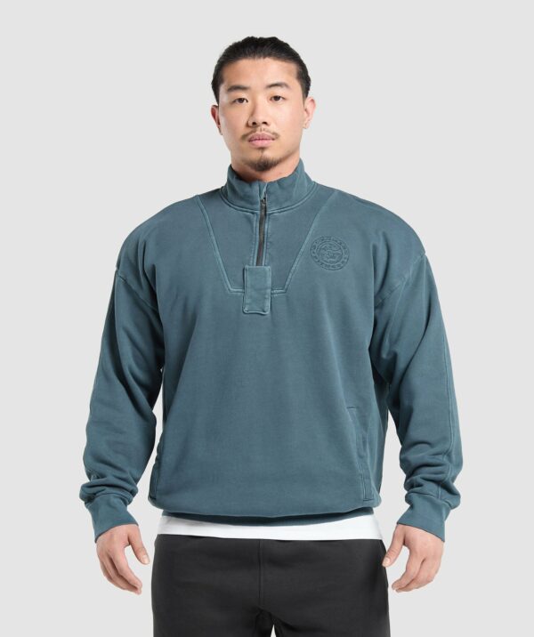 Premium Legacy 1/4 Zip Cargo Blue