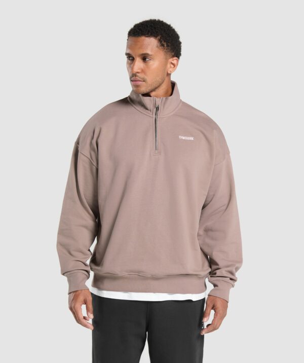 Rest Day Sweats 1/4 Zip Powder Mauve