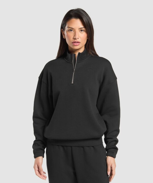 Rest Day Sweats 2.0 1/4 Zip Pullover Black