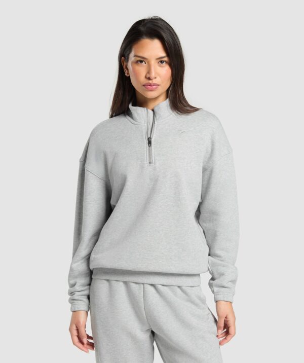 Rest Day Sweats 2.0 1/4 Zip Pullover Light Grey Core Marl