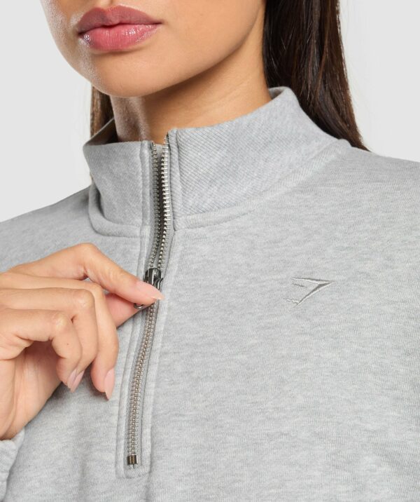 Rest Day Sweats 2.0 1/4 Zip Pullover Light Grey Core Marl - Image 6