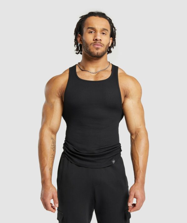 Ribbed Tank 3 Pack Black - Image 2