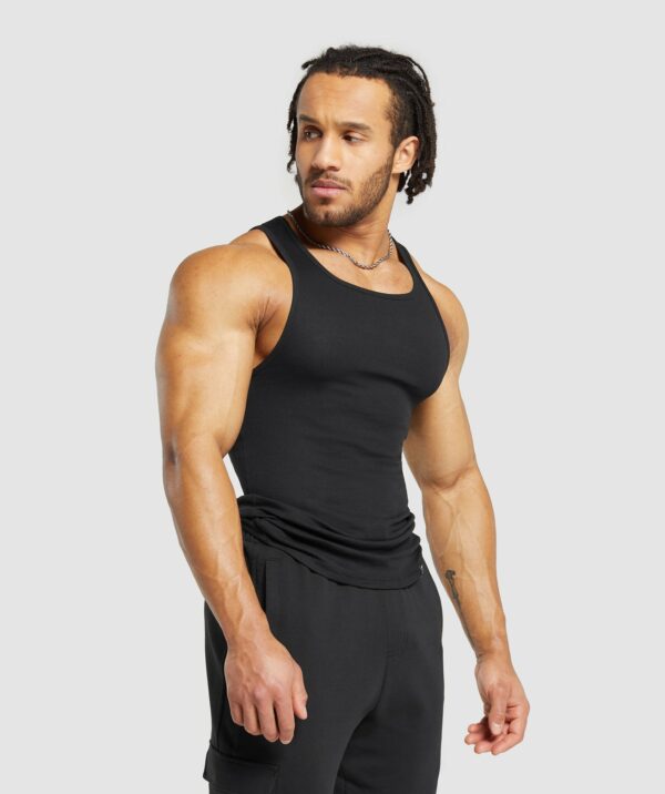 Ribbed Tank 3 Pack Black - Image 4