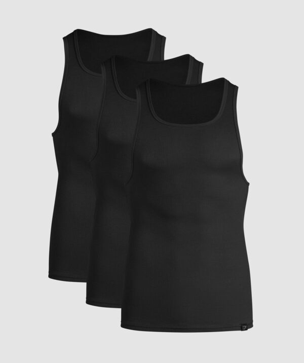 Ribbed Tank 3 Pack Black