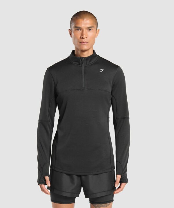 Running 1/4 Zip Black