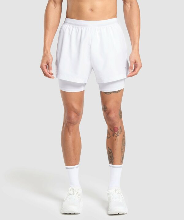 Running 2 in 1 Shorts White