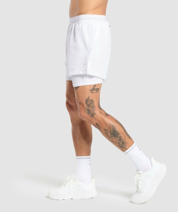 Running 2 in 1 Shorts White - immagine 4