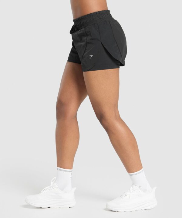 Running 2 in 1 Woven Shorts Black