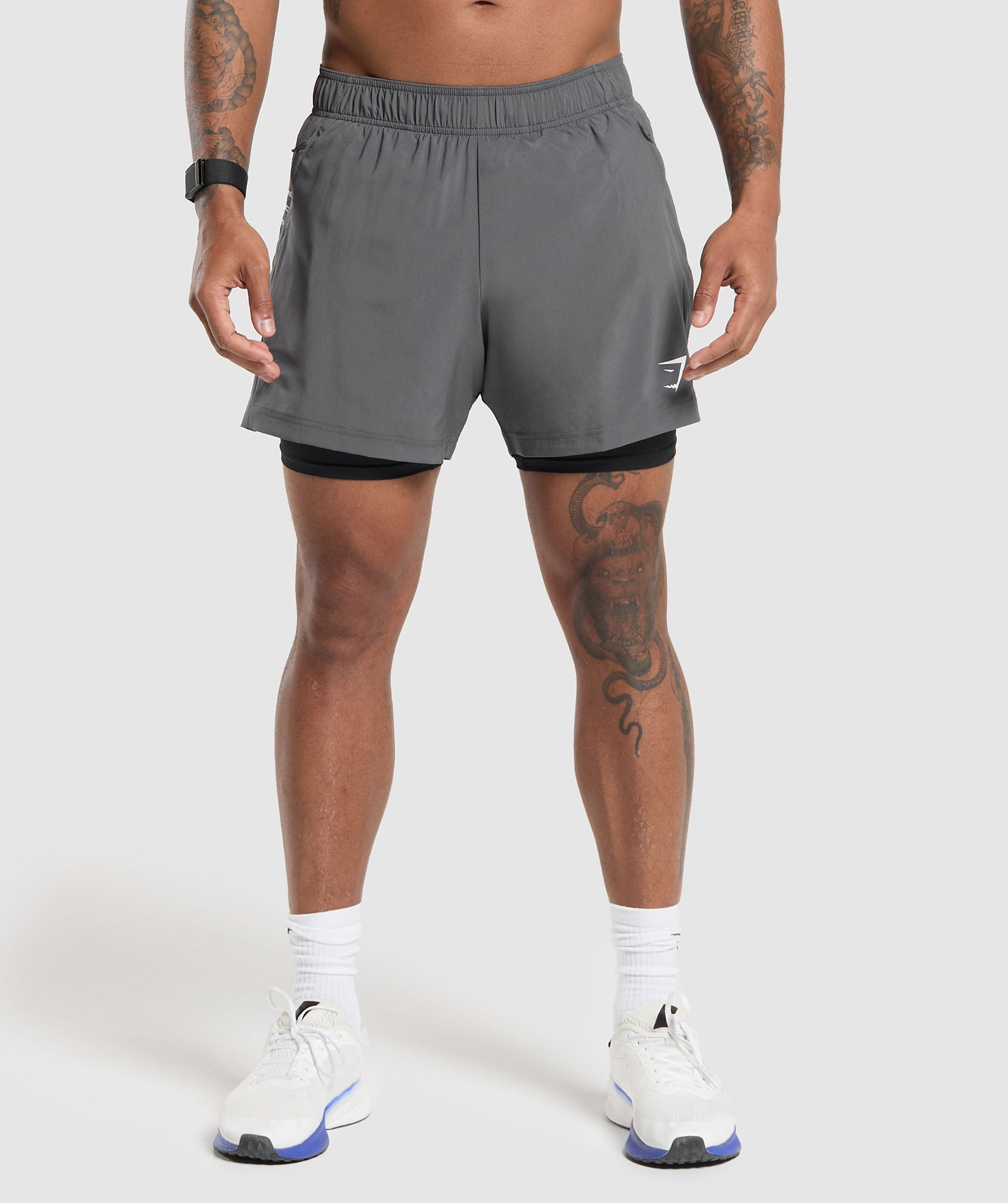 Sport 5" 2 In 1 Shorts Silhouette Grey/Black