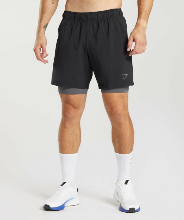 Sport 7" 2 In 1 Shorts Black/Silhouette Grey