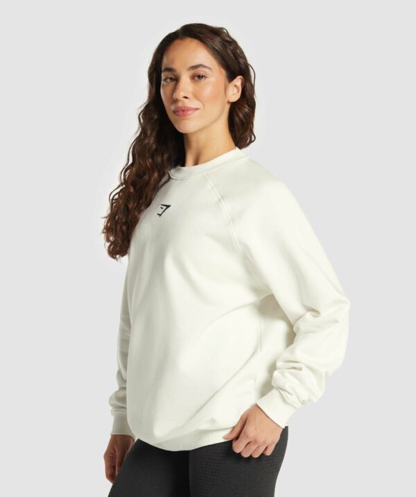 Training Oversized Fleece Sweatshirt Soft White - immagine 3