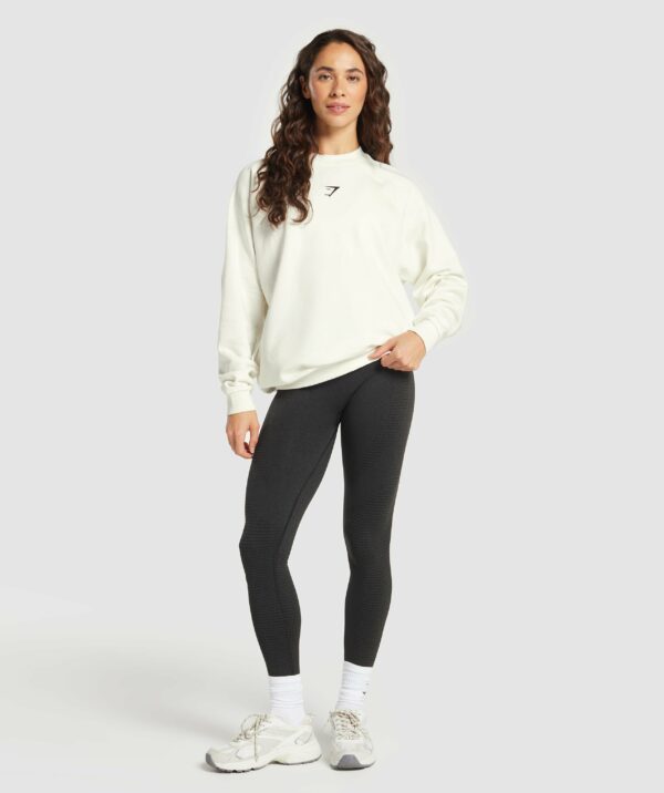 Training Oversized Fleece Sweatshirt Soft White - immagine 5