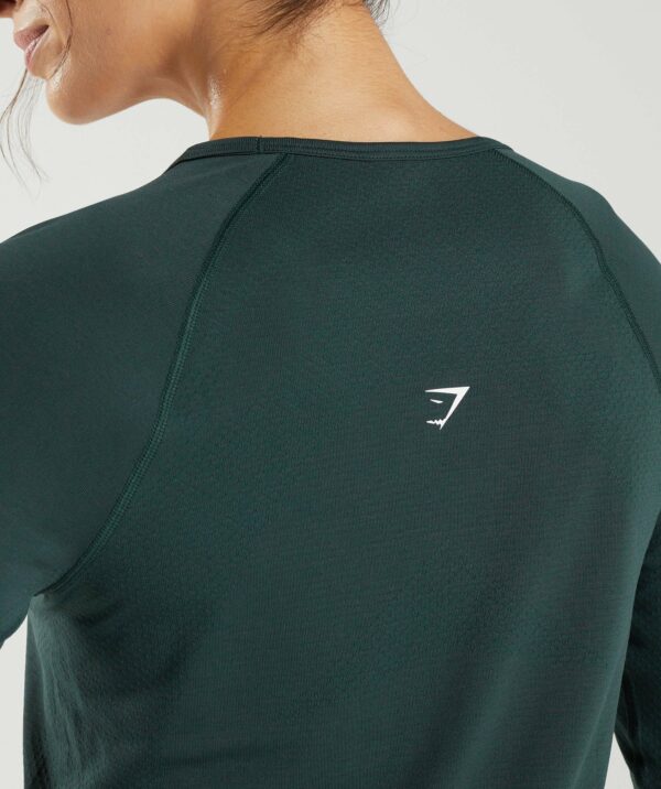 Vital Seamless 2.0 Light Long Sleeve Top Woodland Green Marl - Image 6