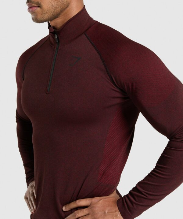 Vital Seamless 1/4 Zip Black/Sets Red - Image 6