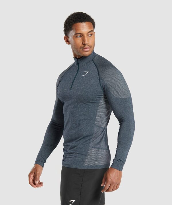 Vital Seamless 1/4 Zip Navy/Light Grey - immagine 3