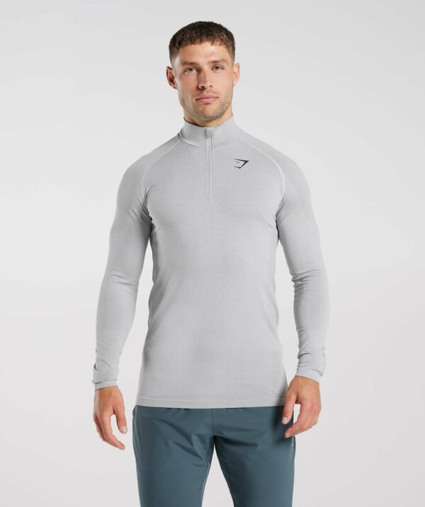 Vital Seamless 1/4 Zip Light Grey/Smokey Grey