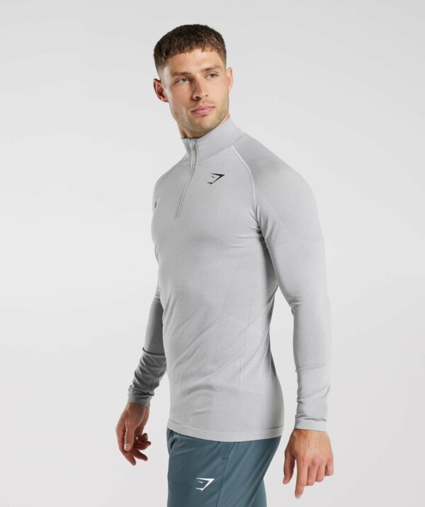 Vital Seamless 1/4 Zip Light Grey/Smokey Grey - immagine 3